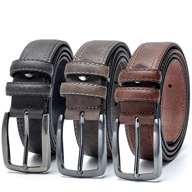 Men's Vintage Vegan Leather Belt - Greenwood Supply Co.