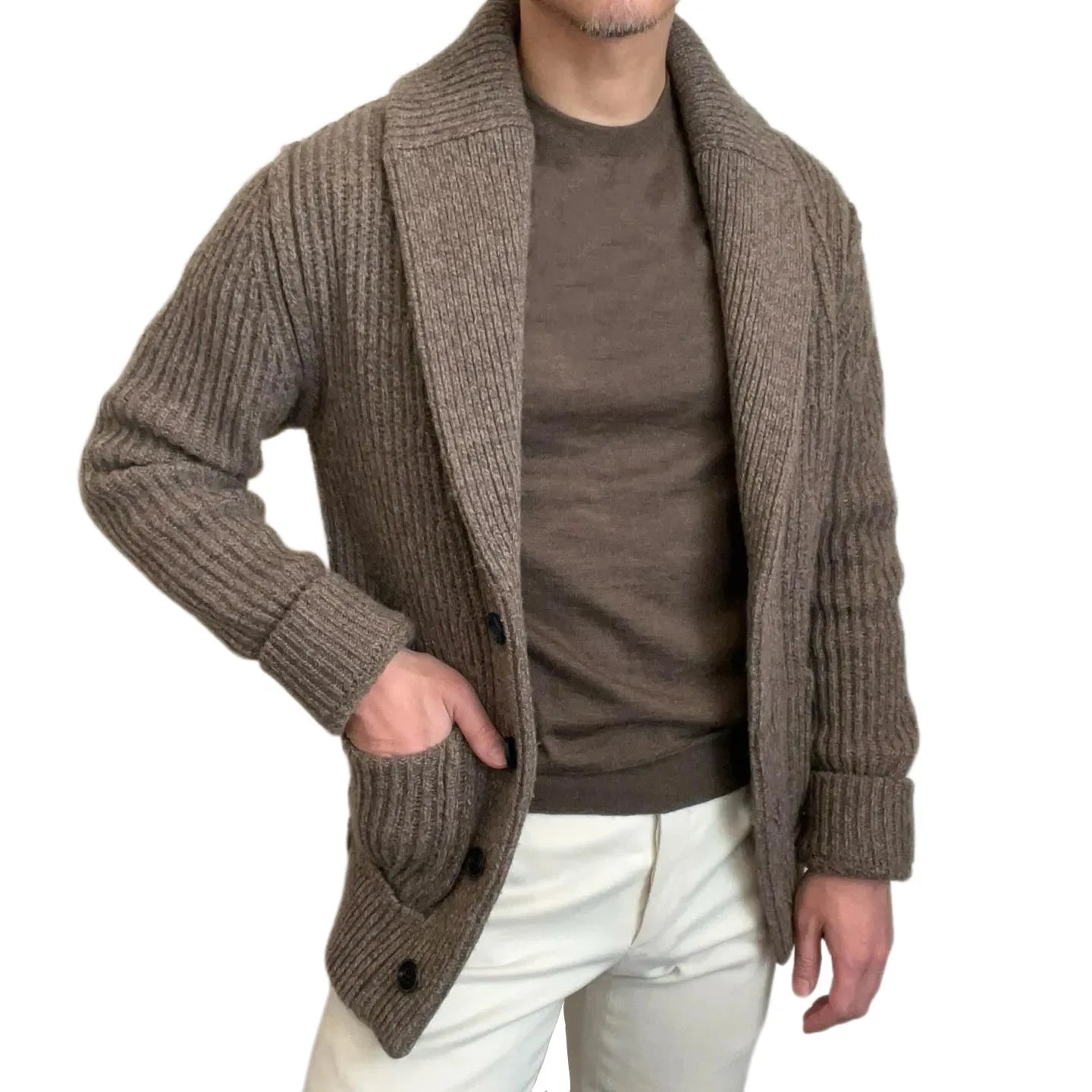 The Statesman Lapel Cardigan (Slim Fit)