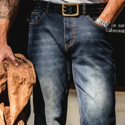 Vintage Denim Washed Straight Jeans - Greenwood Supply Co.