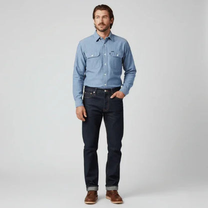 Vintage Denim Washed Straight Jeans - Greenwood Supply Co.