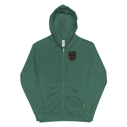 Greenwood Feece Zip Hoodie - blue and gold crest - Greenwood Supply Co.