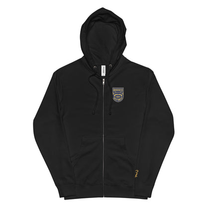 Greenwood Feece Zip Hoodie - blue and gold crest - Greenwood Supply Co.