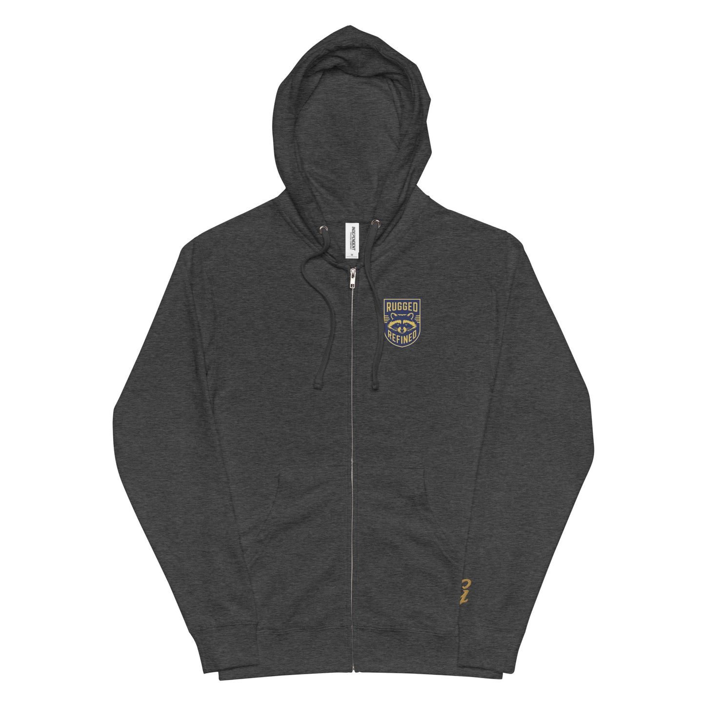 Greenwood Feece Zip Hoodie - blue and gold crest - Greenwood Supply Co.