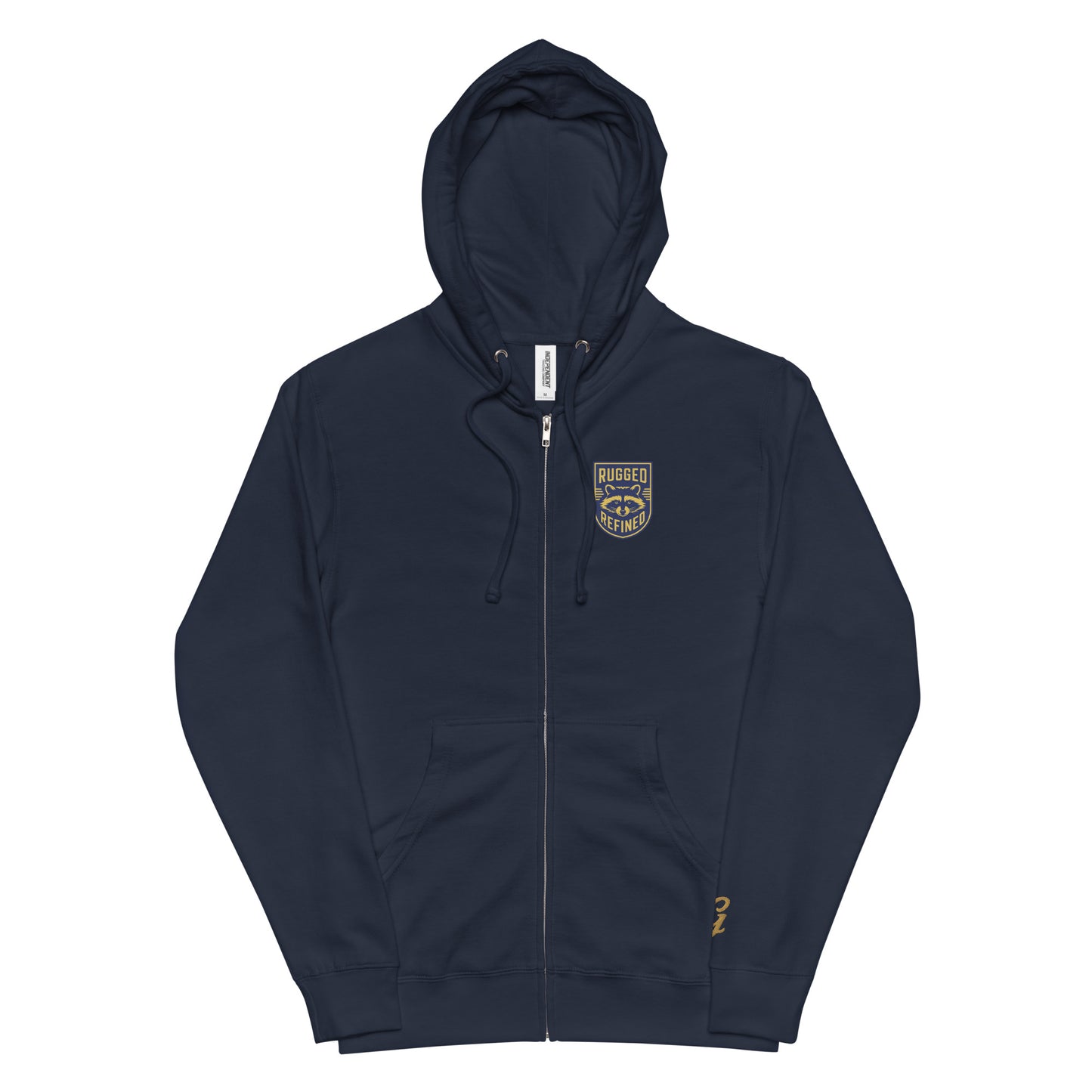 Greenwood Feece Zip Hoodie - blue and gold crest - Greenwood Supply Co.