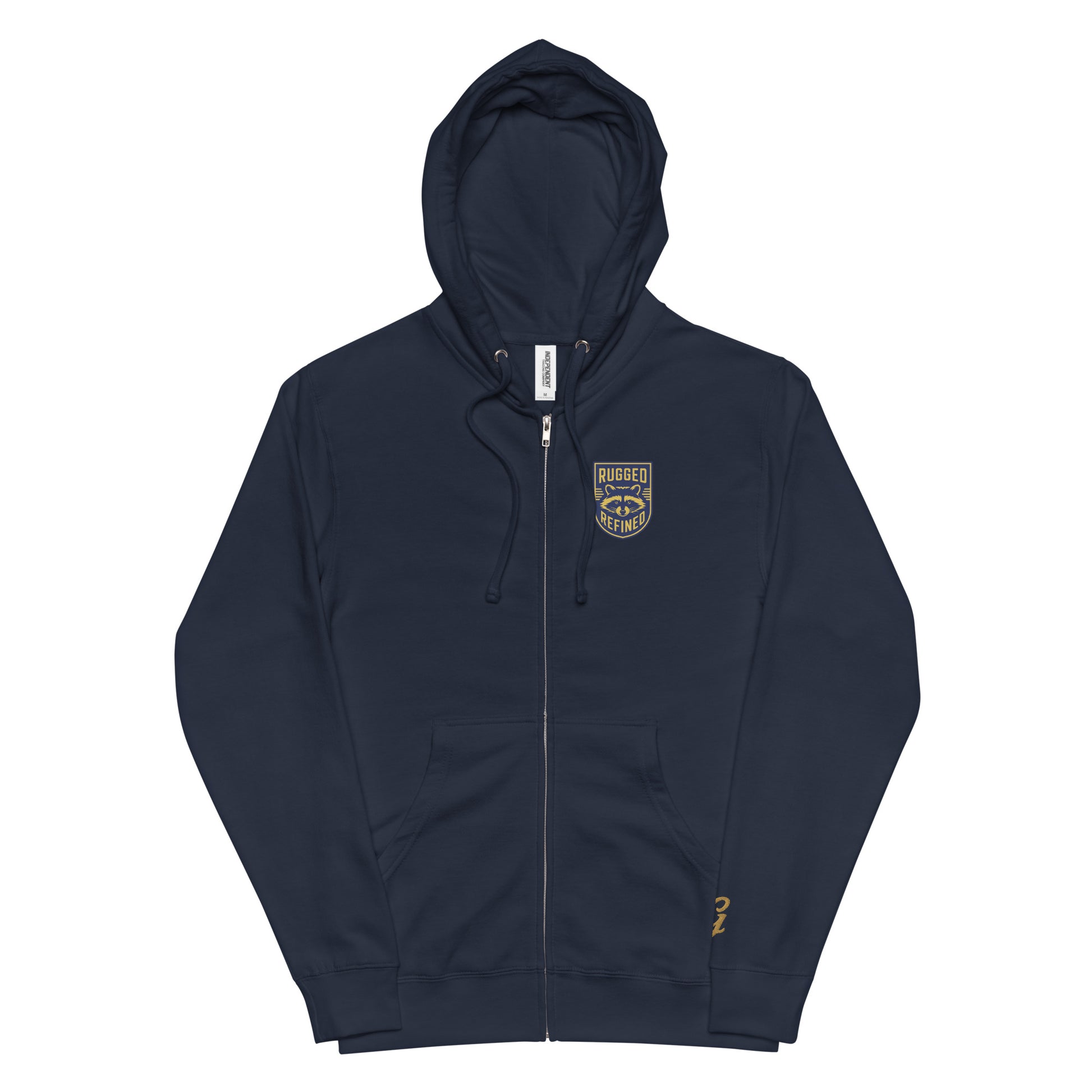 Greenwood Feece Zip Hoodie - blue and gold crest - Greenwood Supply Co.