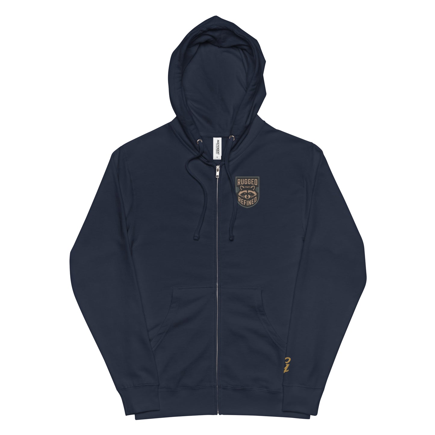 Greenwood Feece Zip Hoodie - blue and gold crest - Greenwood Supply Co.