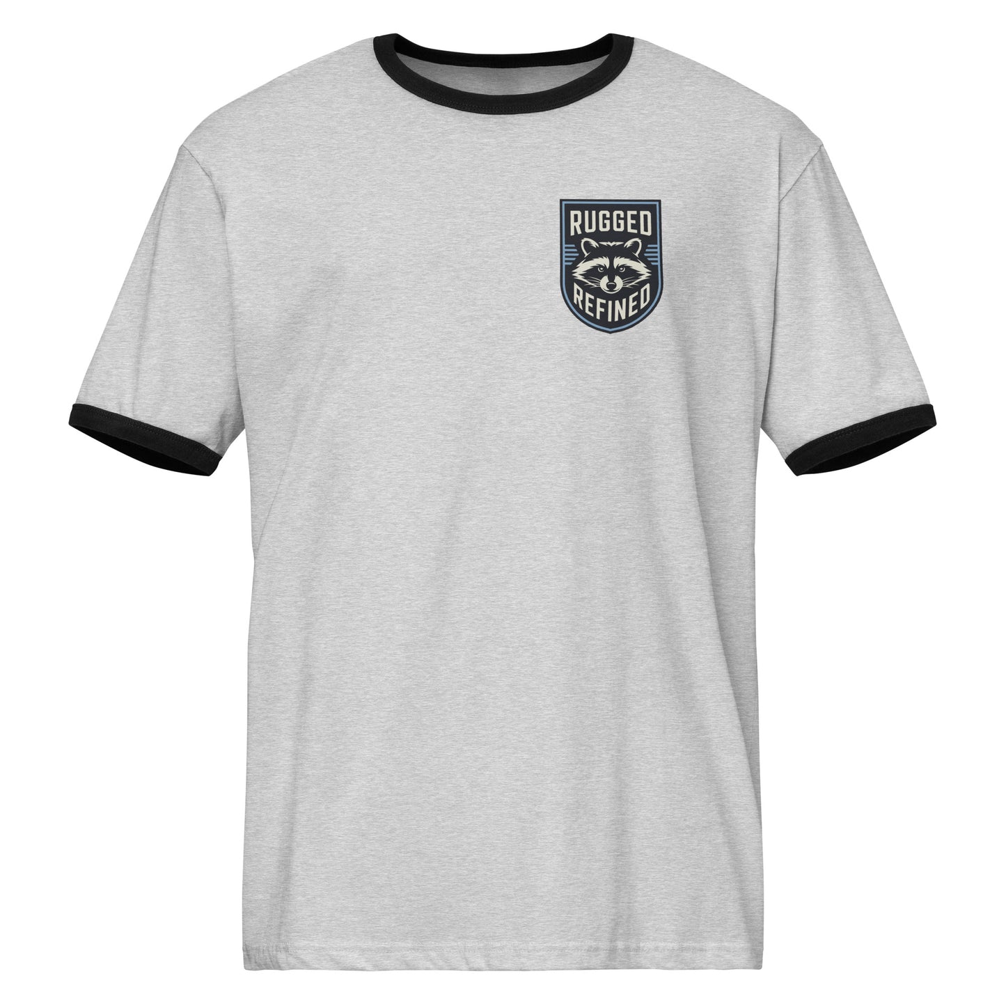 Greenwood Ringer Tee - Grey and Blue Crest - Greenwood Supply Co.