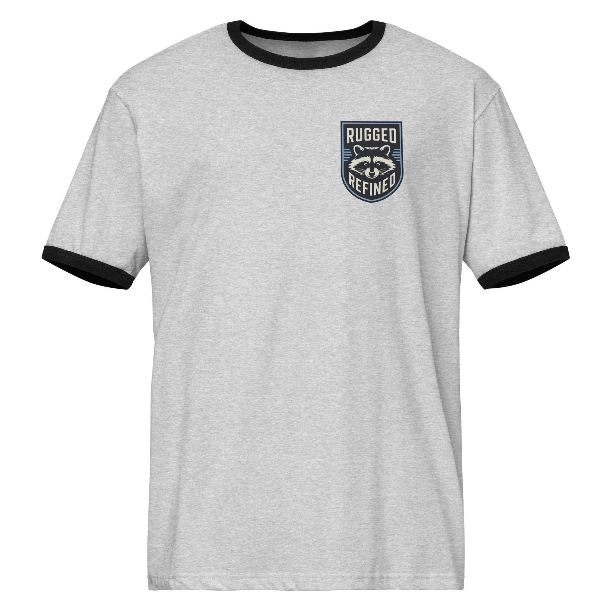 Greenwood Ringer Tee - Grey and Blue Crest - Greenwood Supply Co.