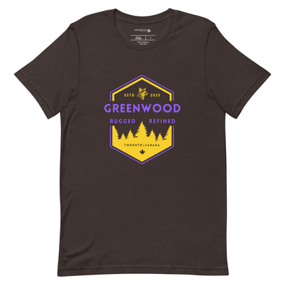 Apex Badge Heritage T-Shirt in Purple and Gold - Greenwood Supply Co.